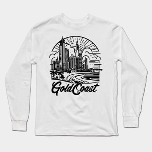 gold coast australia city simple line art illustration Long Sleeve T-Shirt